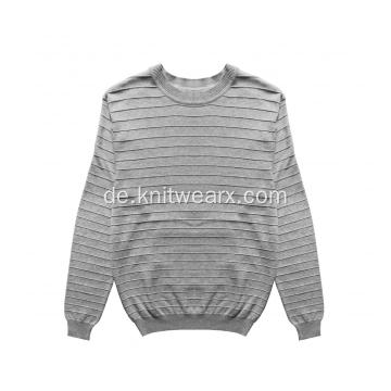 Herren weicher Strickpullover gestreifter Rundhalspullover